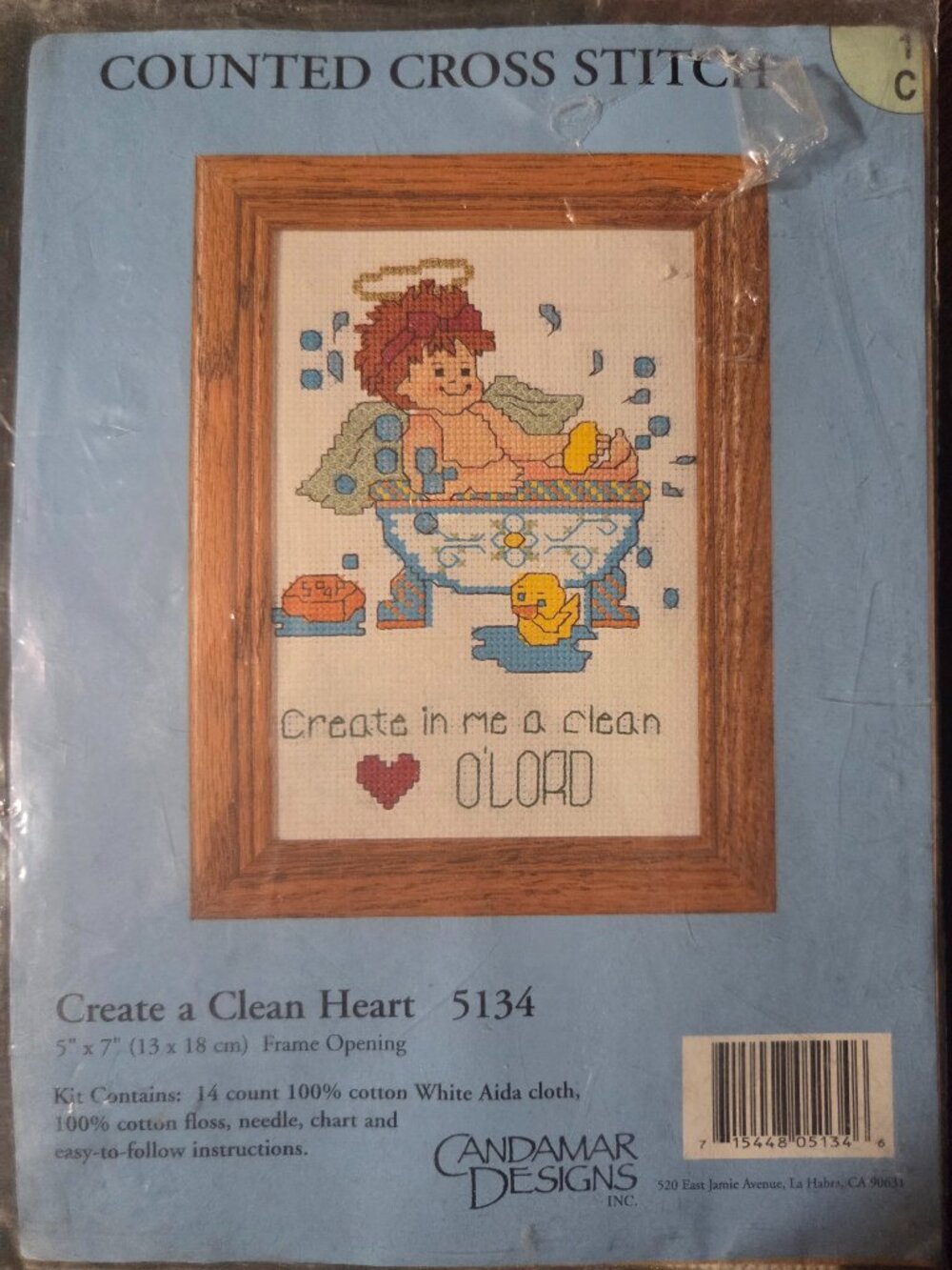 VTG Candamar Designs Create a Clean Heart Cross Stitch Kit 5x7